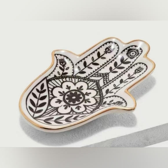 Hamsa Hand of Fatima Tree of Life Evil Eye Display Dish Tray Catch All Plate NEW - Picture 4 of 4